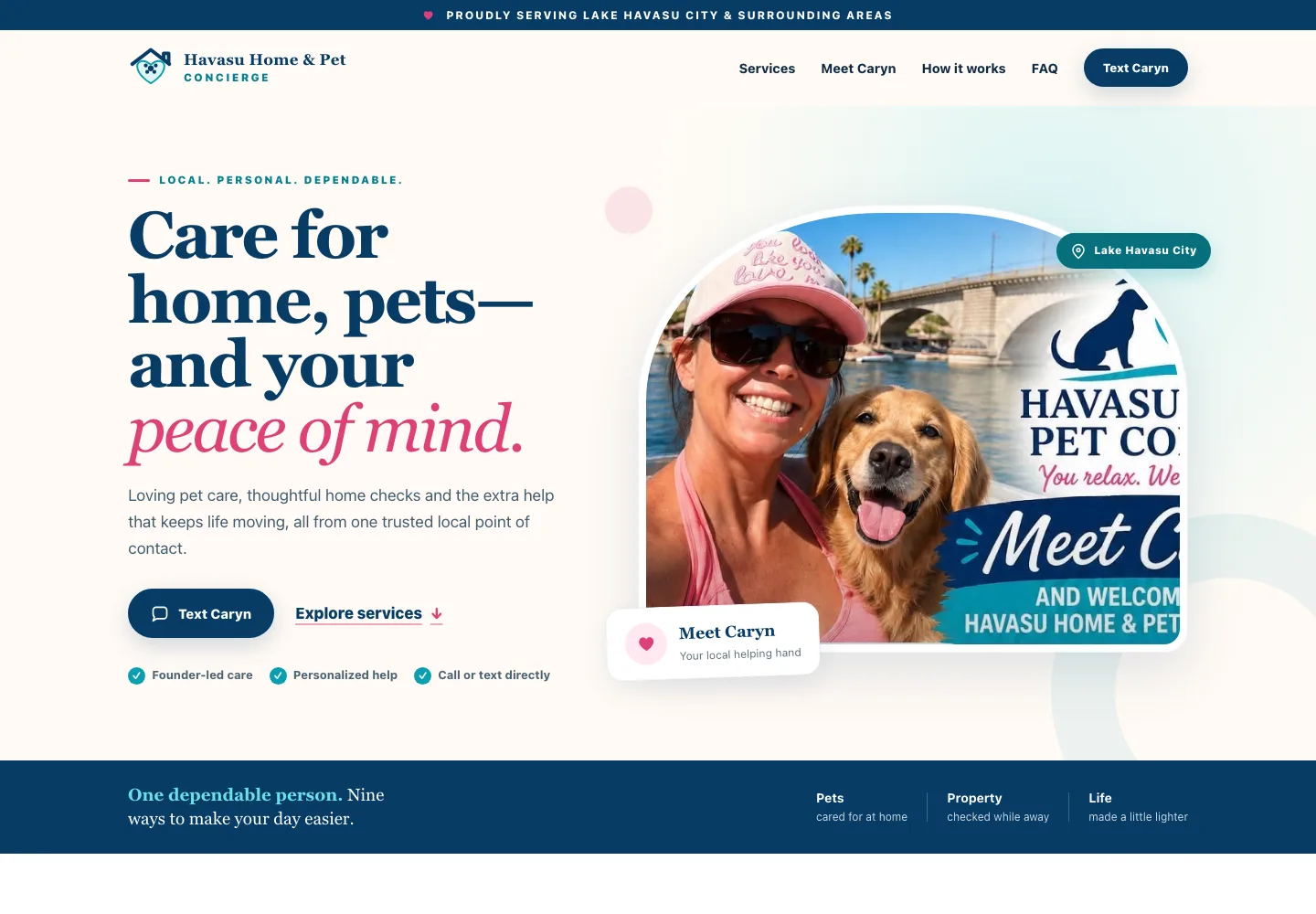 Havasu Home and Pet Concierge website built by GAP Industries